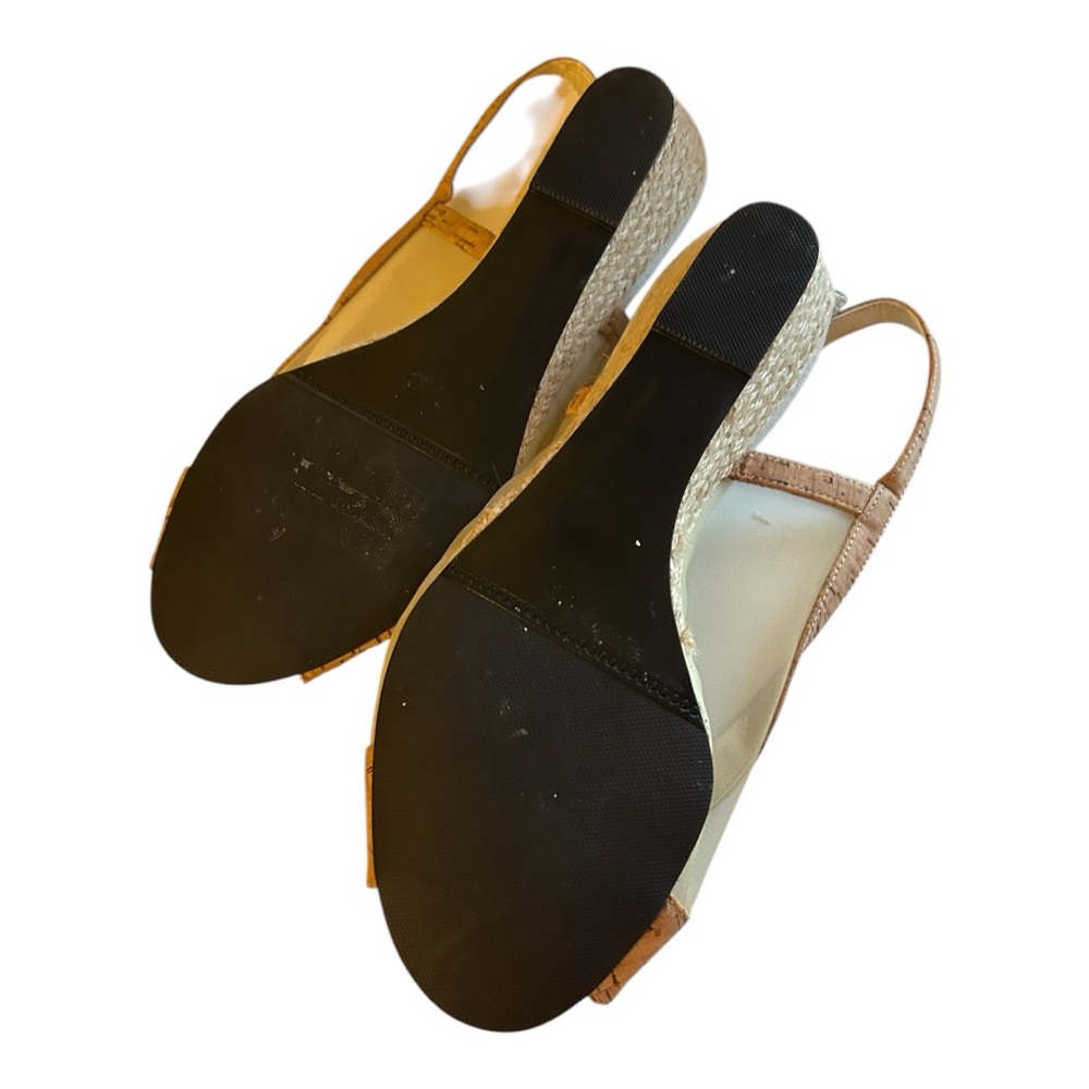 David Tate Tan Woven Slingback Sandals 8 Wide - Picture 3 of 3